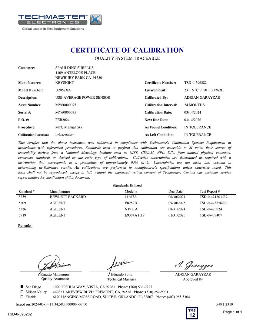 U2052XA Cal Certificate-page-001